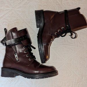 AllSaints Leather Moto Boot -Women's size 6  NWT